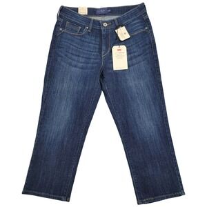 Levis Demi Curve Capri Women 8 29 Dark Wash NEW Mid Rise Straight Crop 498700003
